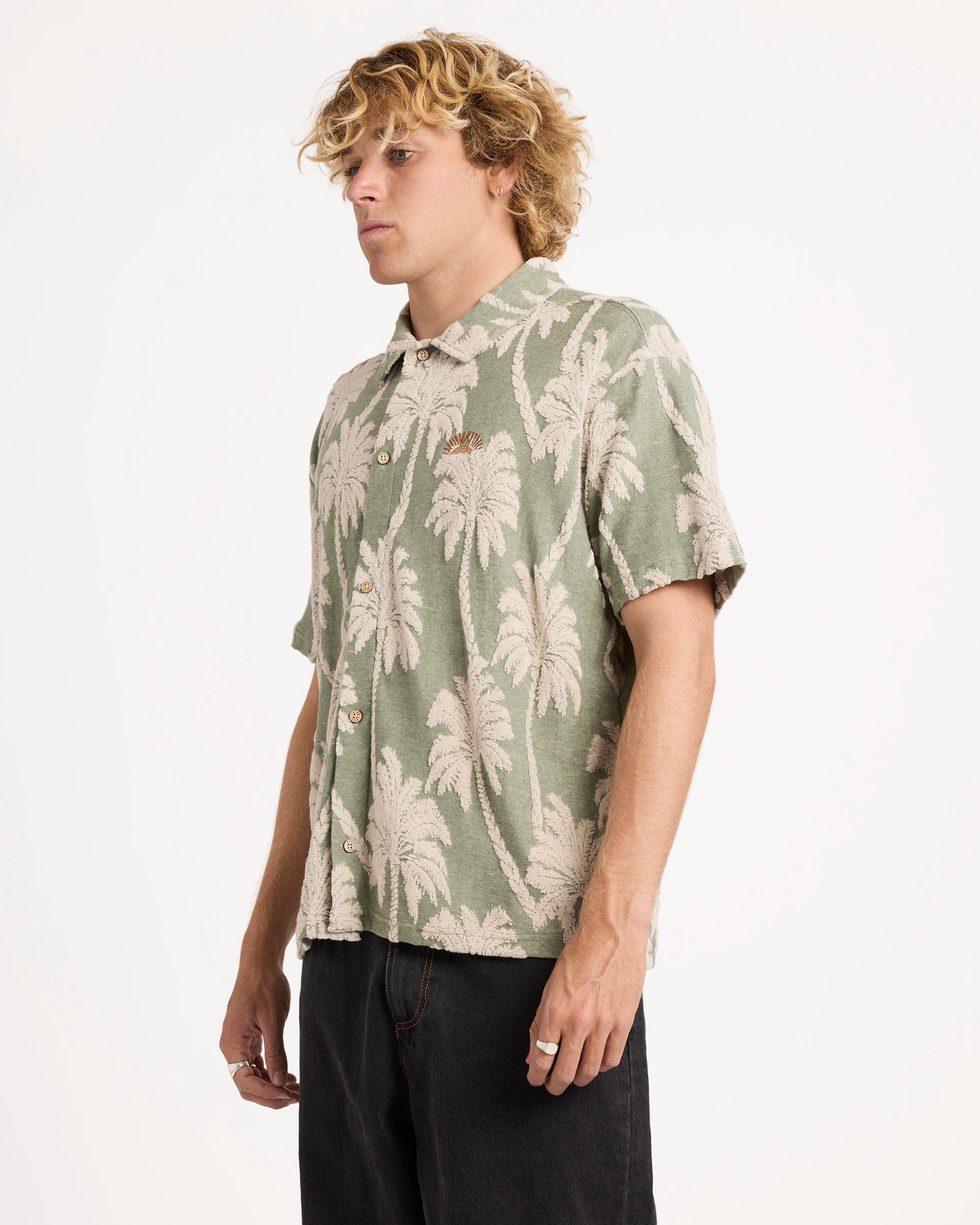 Mens Palm Fall Short Sleeve Shirt