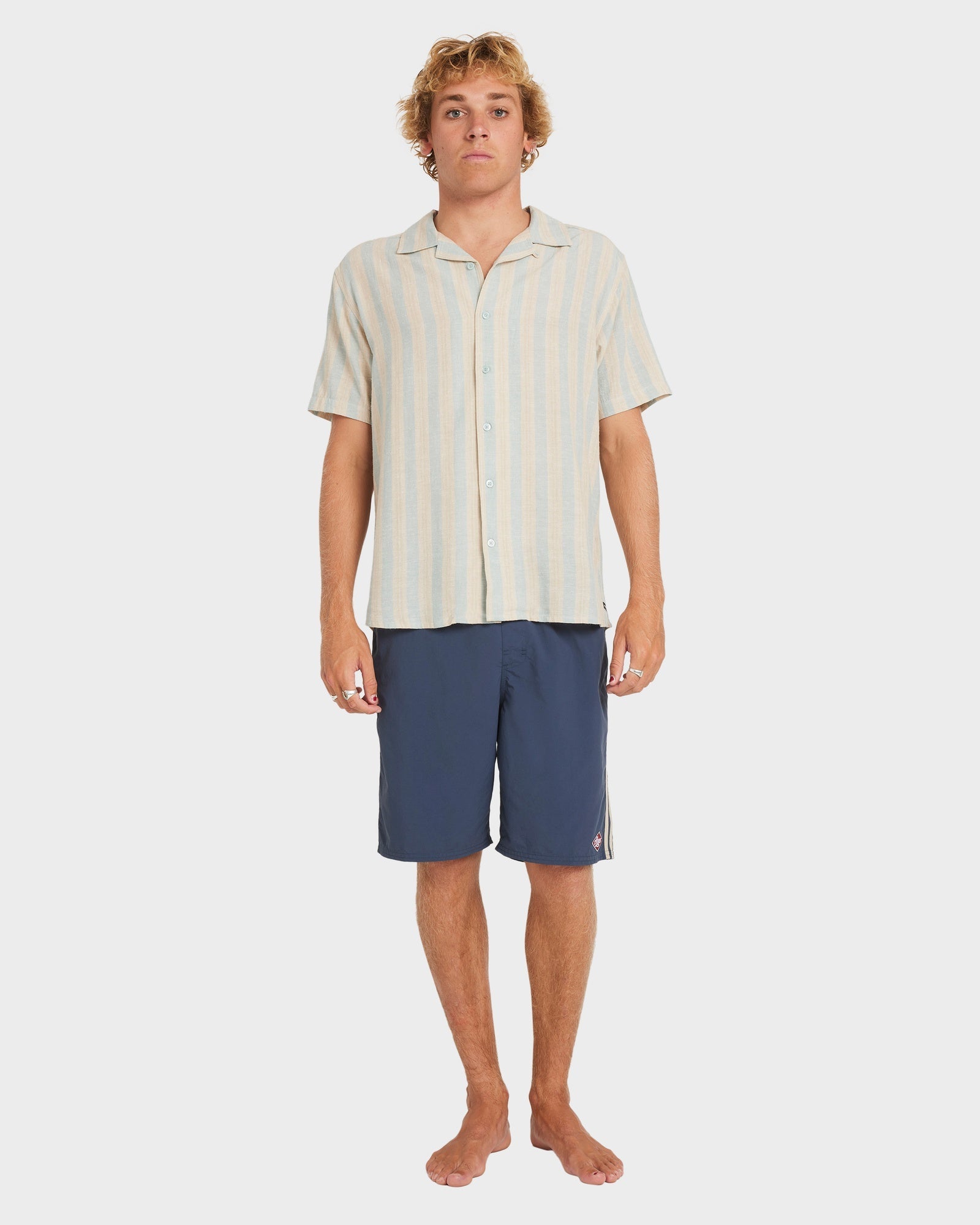 Mens Beat Stripe Short Sleeve Shirt