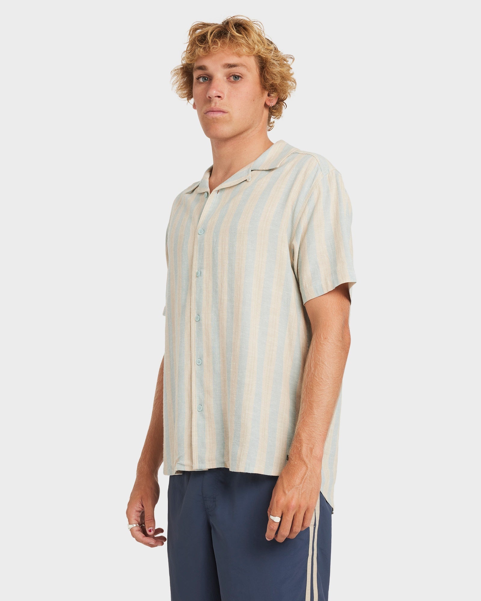 Mens Beat Stripe Short Sleeve Shirt
