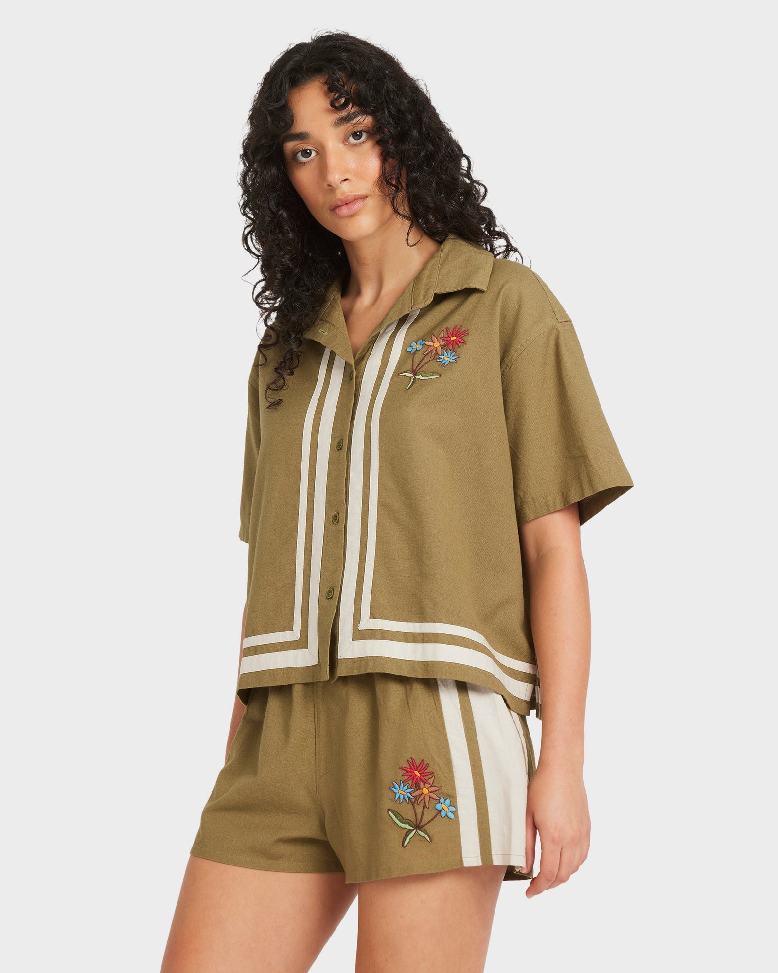 Womens Mel G Button Down Short Sleeve Shirt