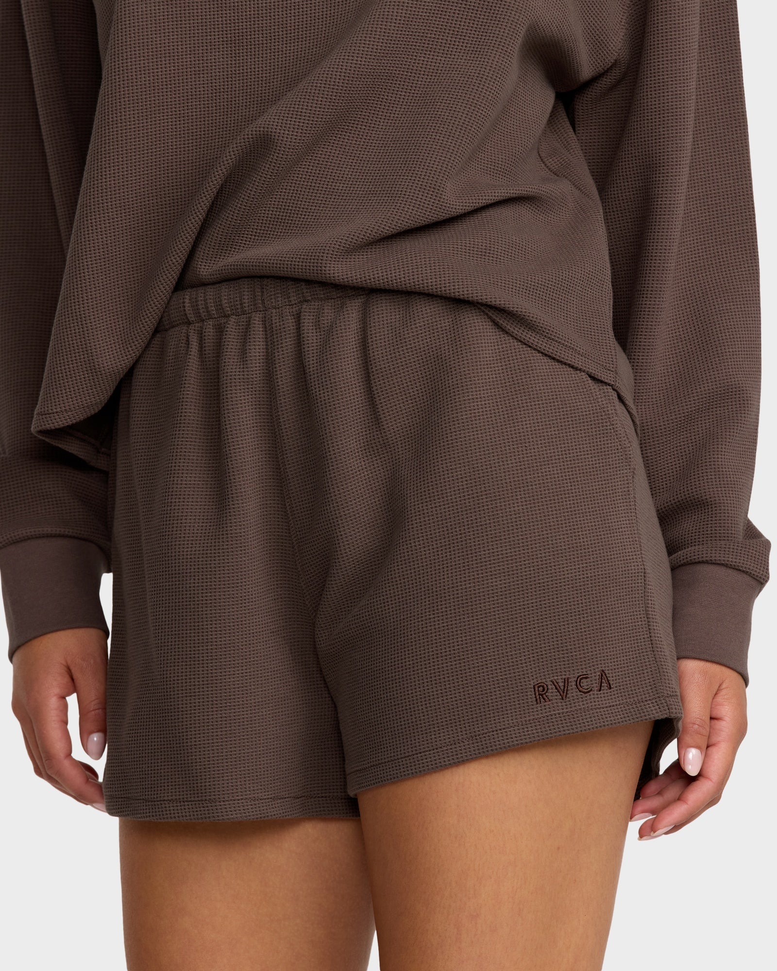 Womens Glory Waffle Elastic Waist Shorts