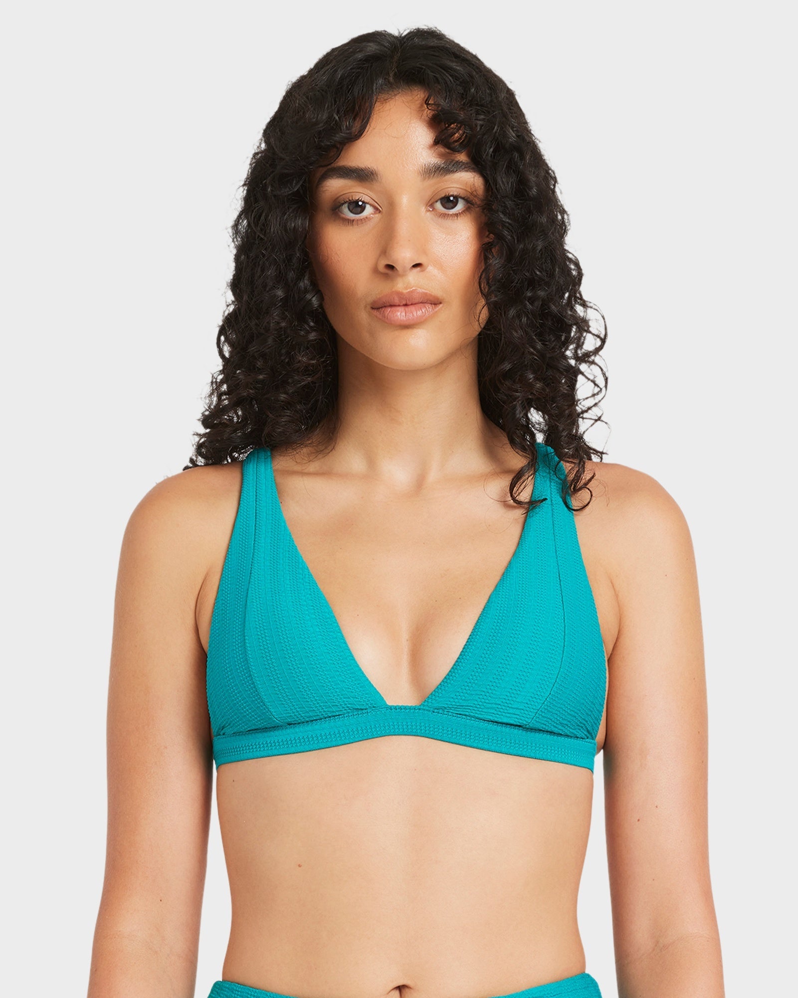 Womens Pucker Fixed Tall Bikini Top