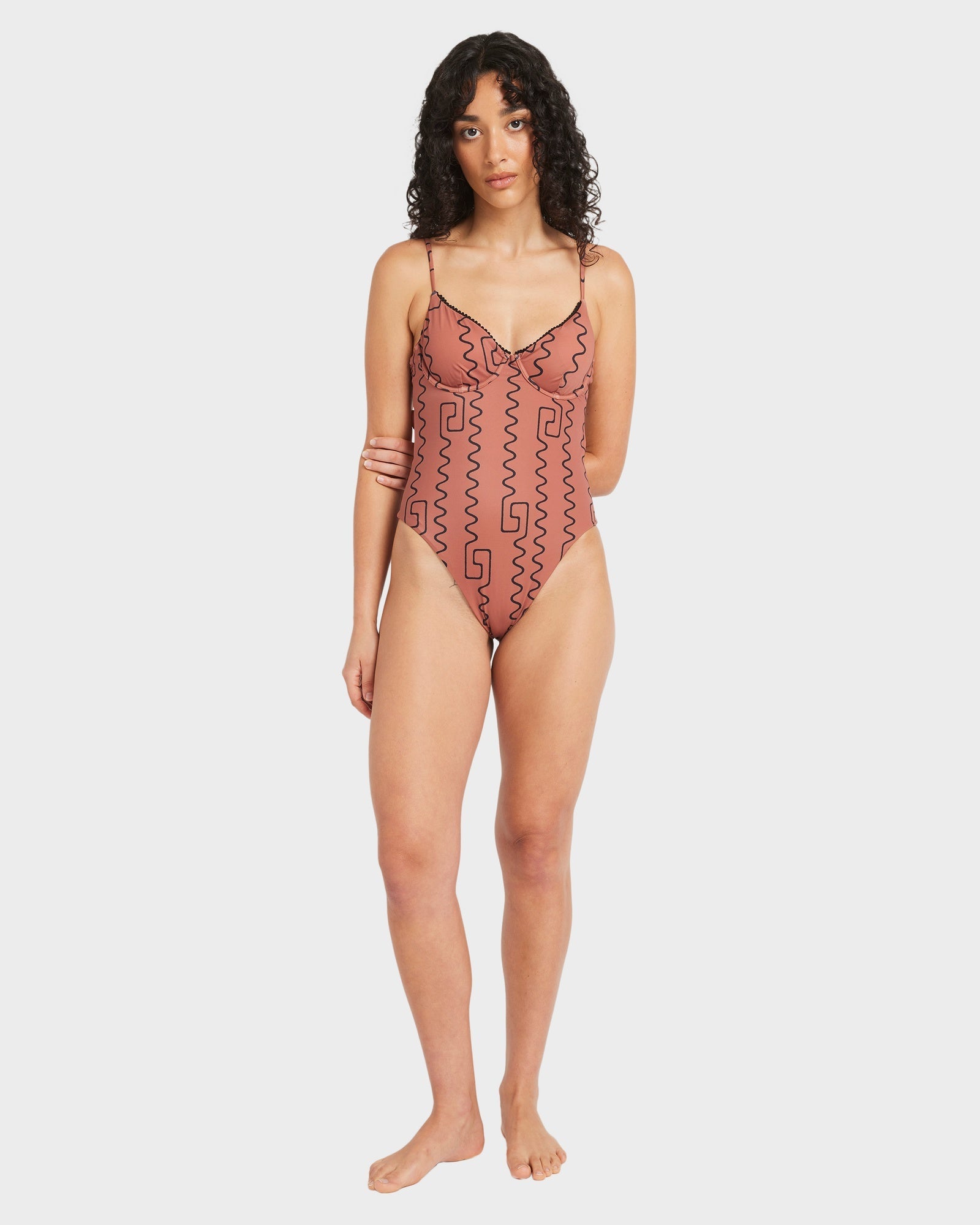 Womens Thought Pattern One Piece Swimsuit