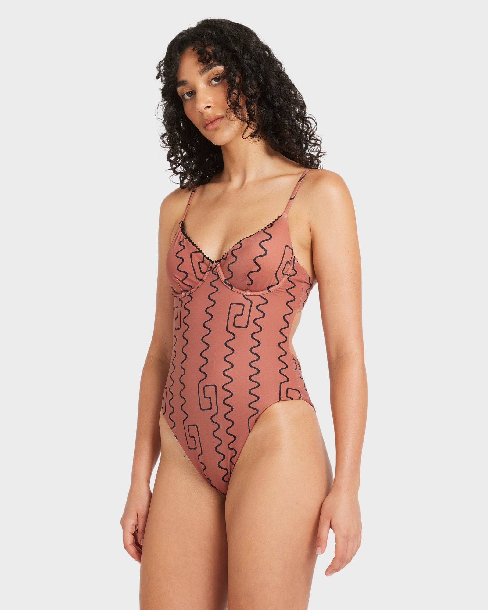 Womens Thought Pattern One Piece Swimsuit