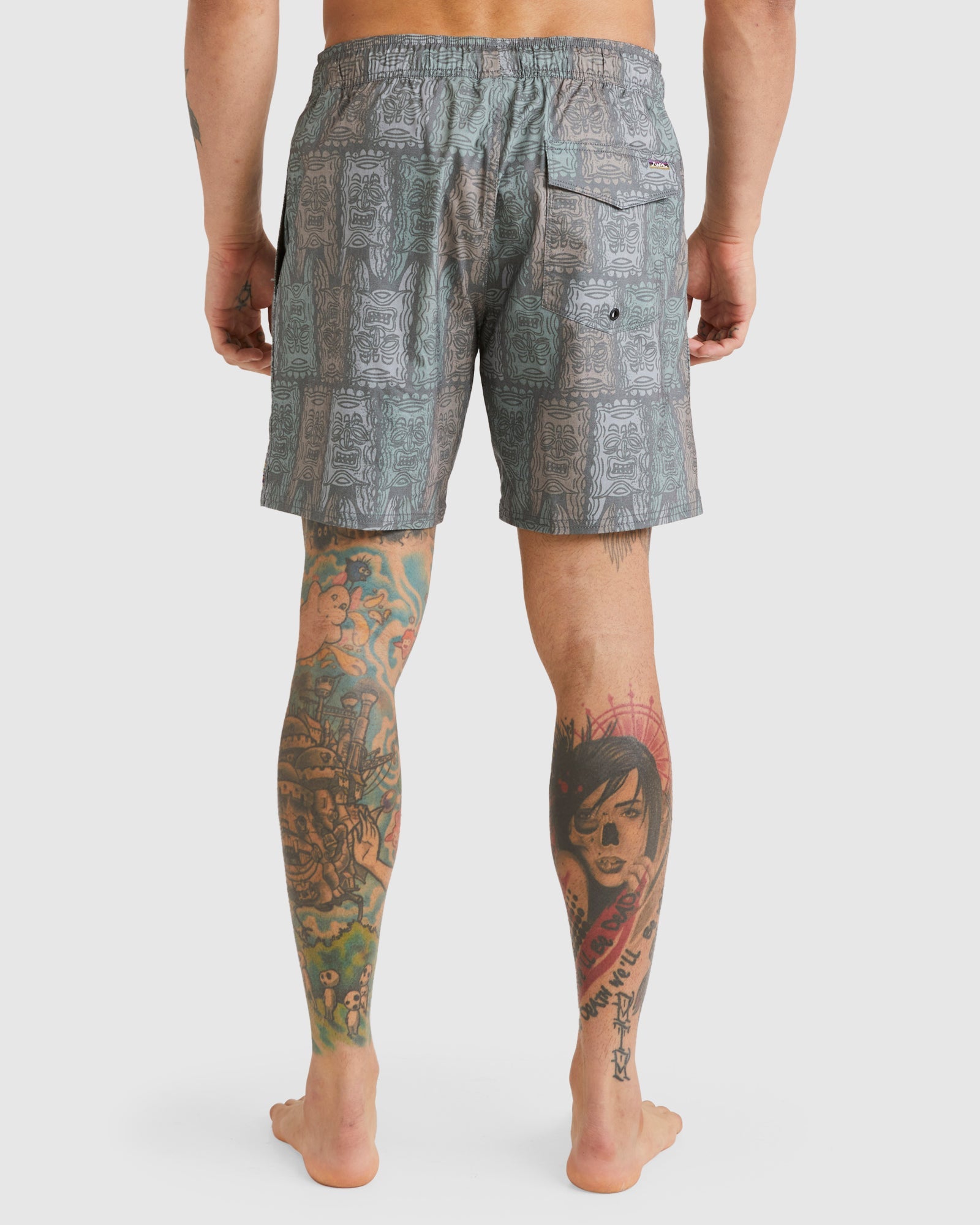 Mens Oblow Tapa 17"Elastic Boardshorts