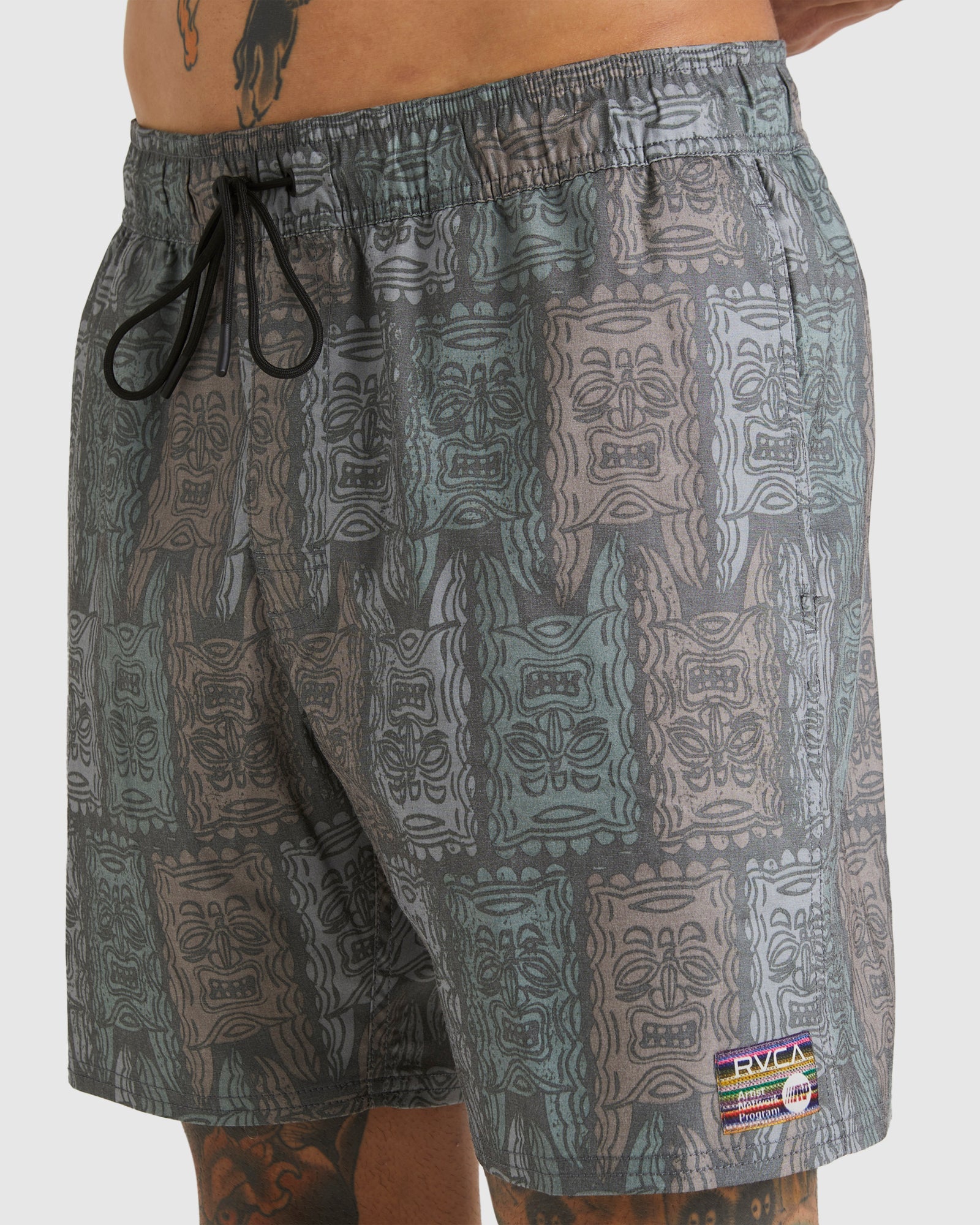 Mens Oblow Tapa 17"Elastic Boardshorts