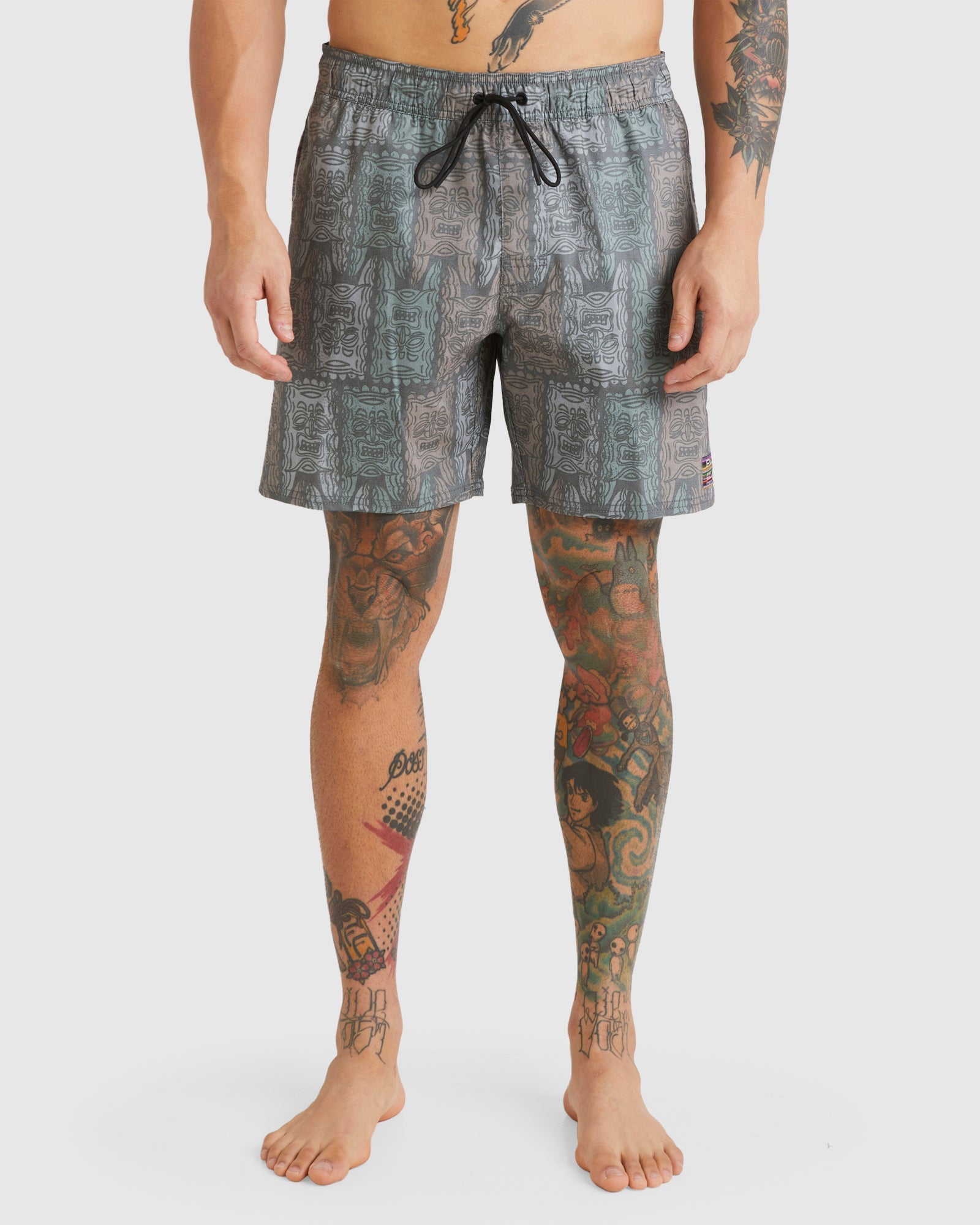 Mens Oblow Tapa 17"Elastic Boardshorts