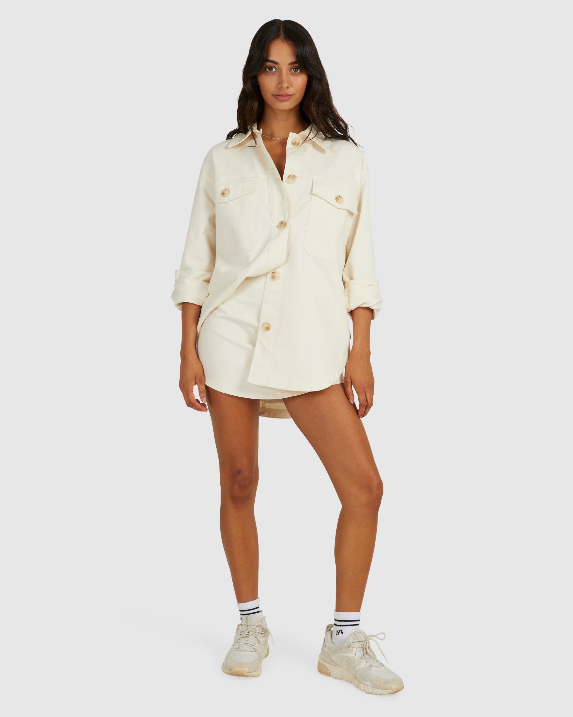 Womens Twill Shacket