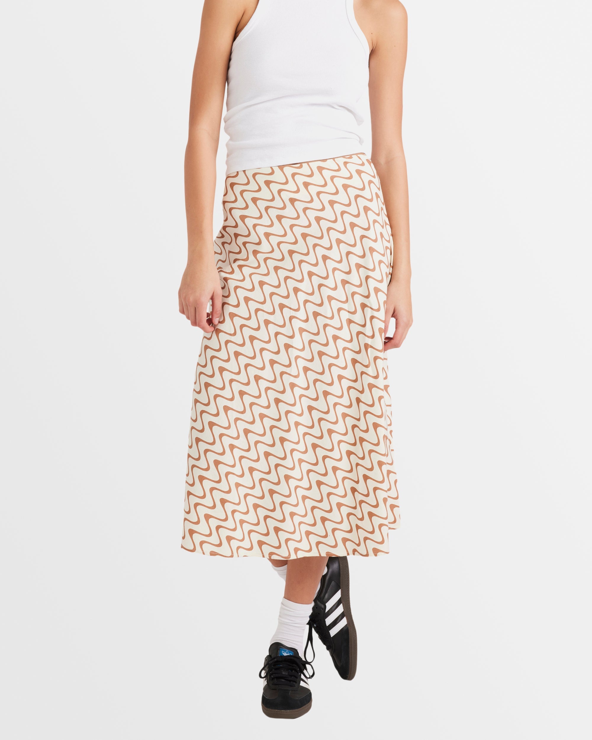 Womens Mod Waves Annika Midi Skirt