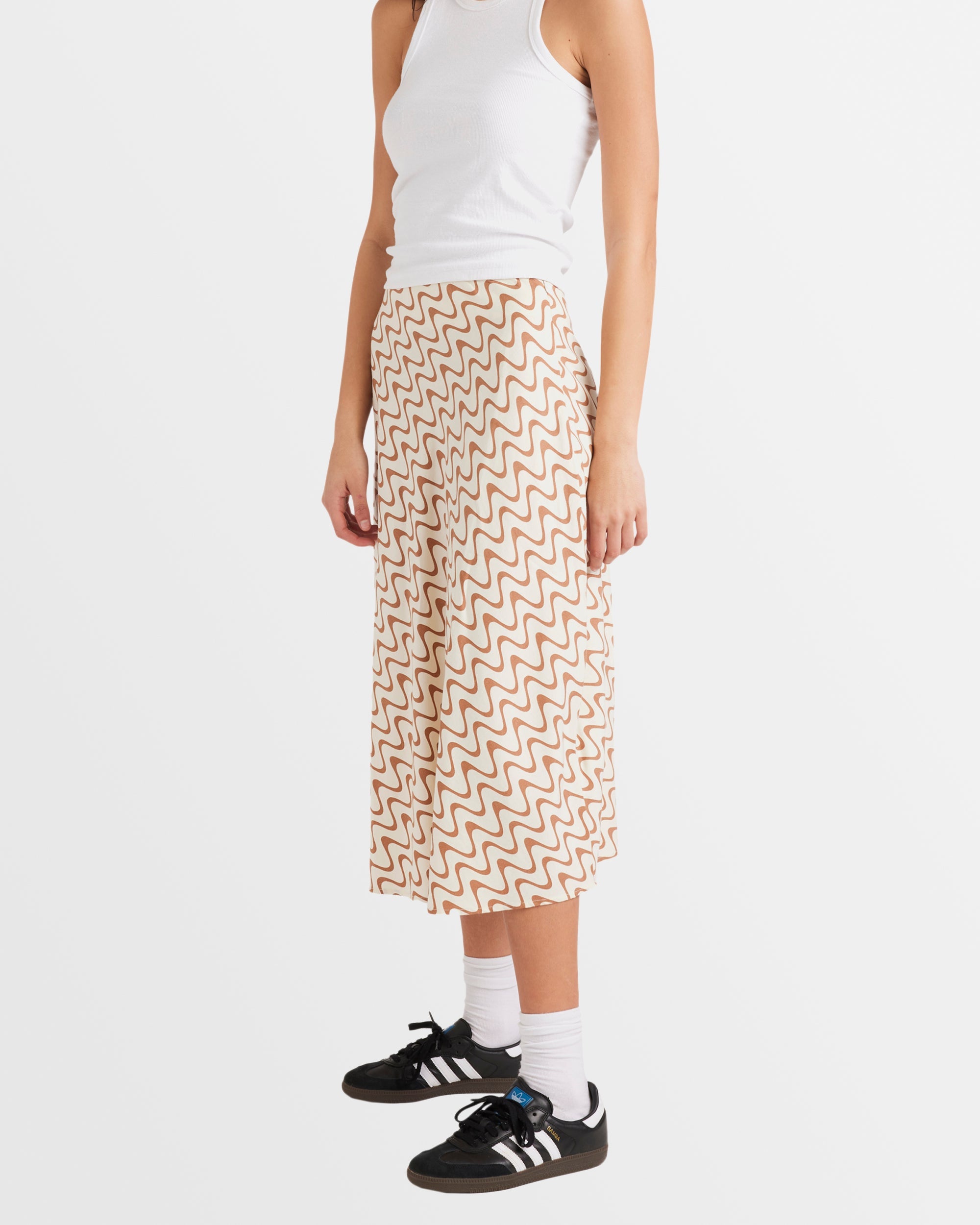 Womens Mod Waves Annika Midi Skirt