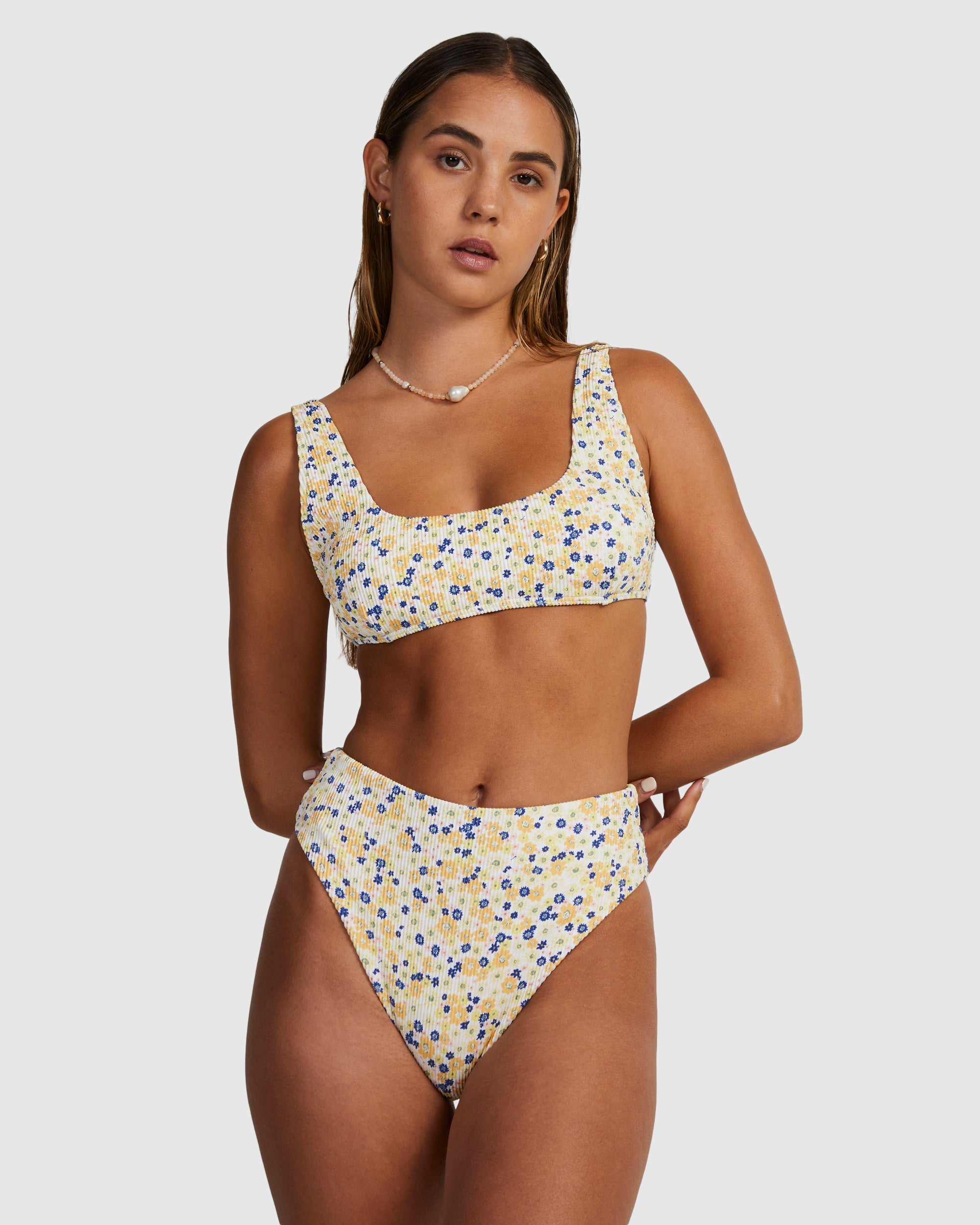 Womens Ground Cover Scooped Bralette Bikini Top