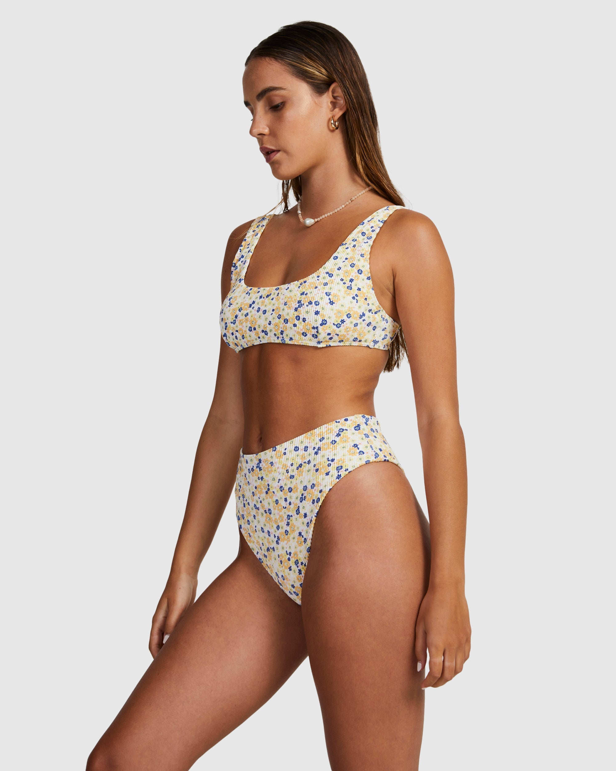 Womens Ground Cover Scooped Bralette Bikini Top