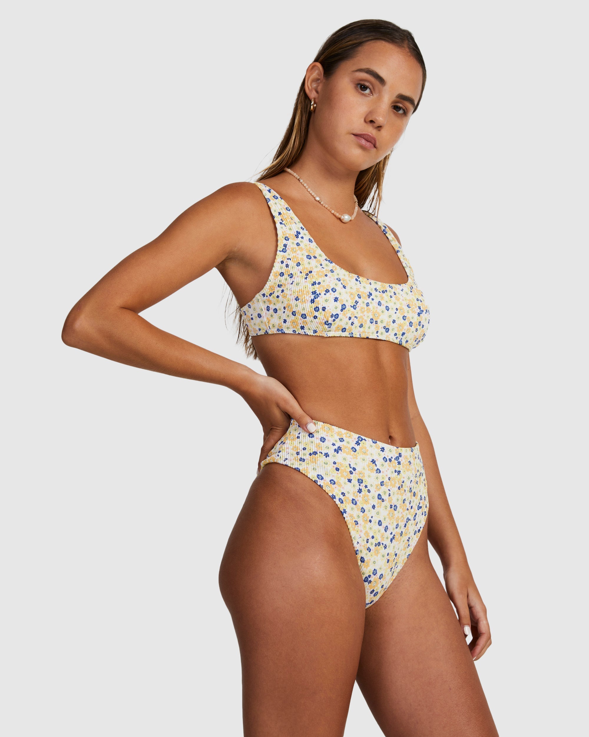 Womens Ground Cover Scooped Bralette Bikini Top