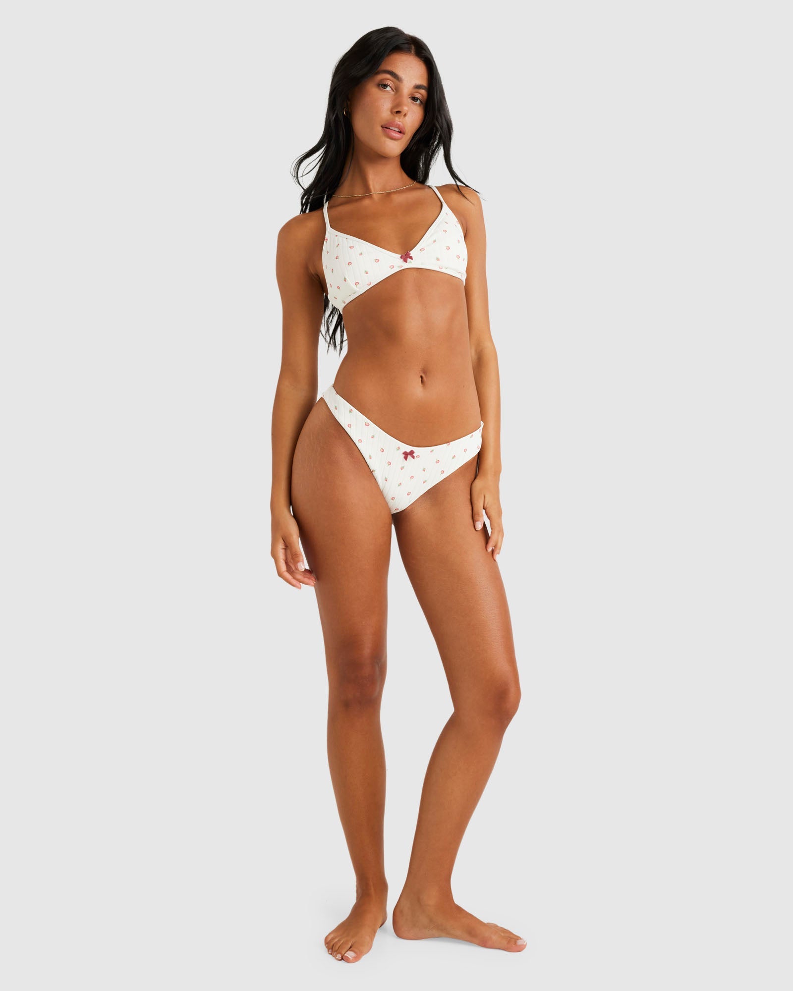 Womens Rose Bud Triangle Crossback Bikini Top