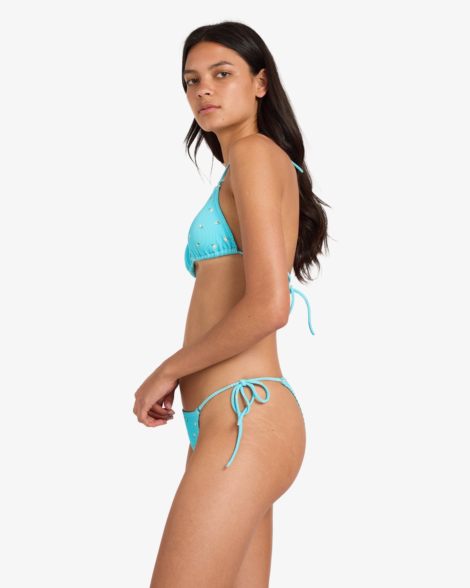 Womens Rose Bud Triangle Bikini Top