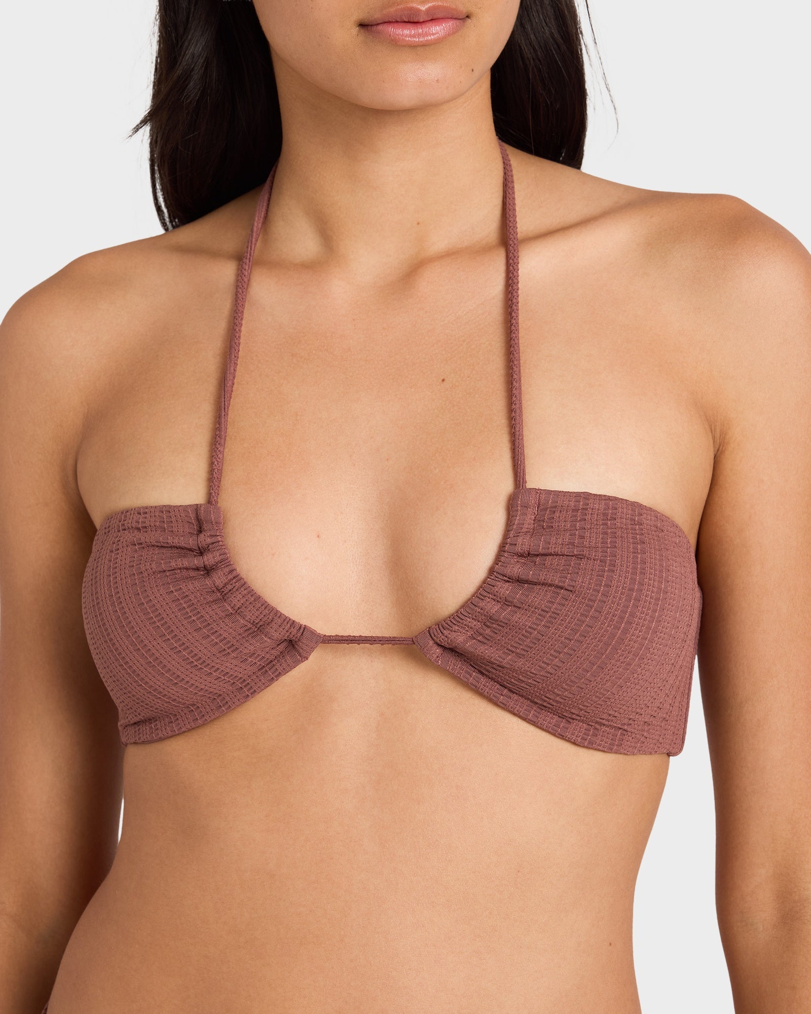 Womens Pucker Bandeau Bikini Top