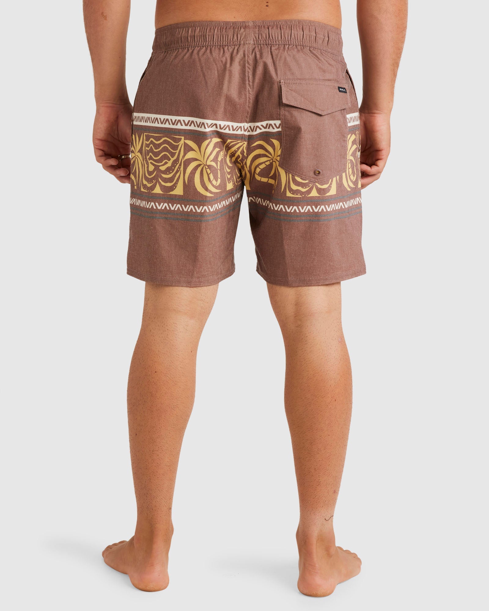 Mens Fronds Divide 17" Elastic Swim Shorts