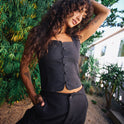 Womens Bonnie Button Tank Top