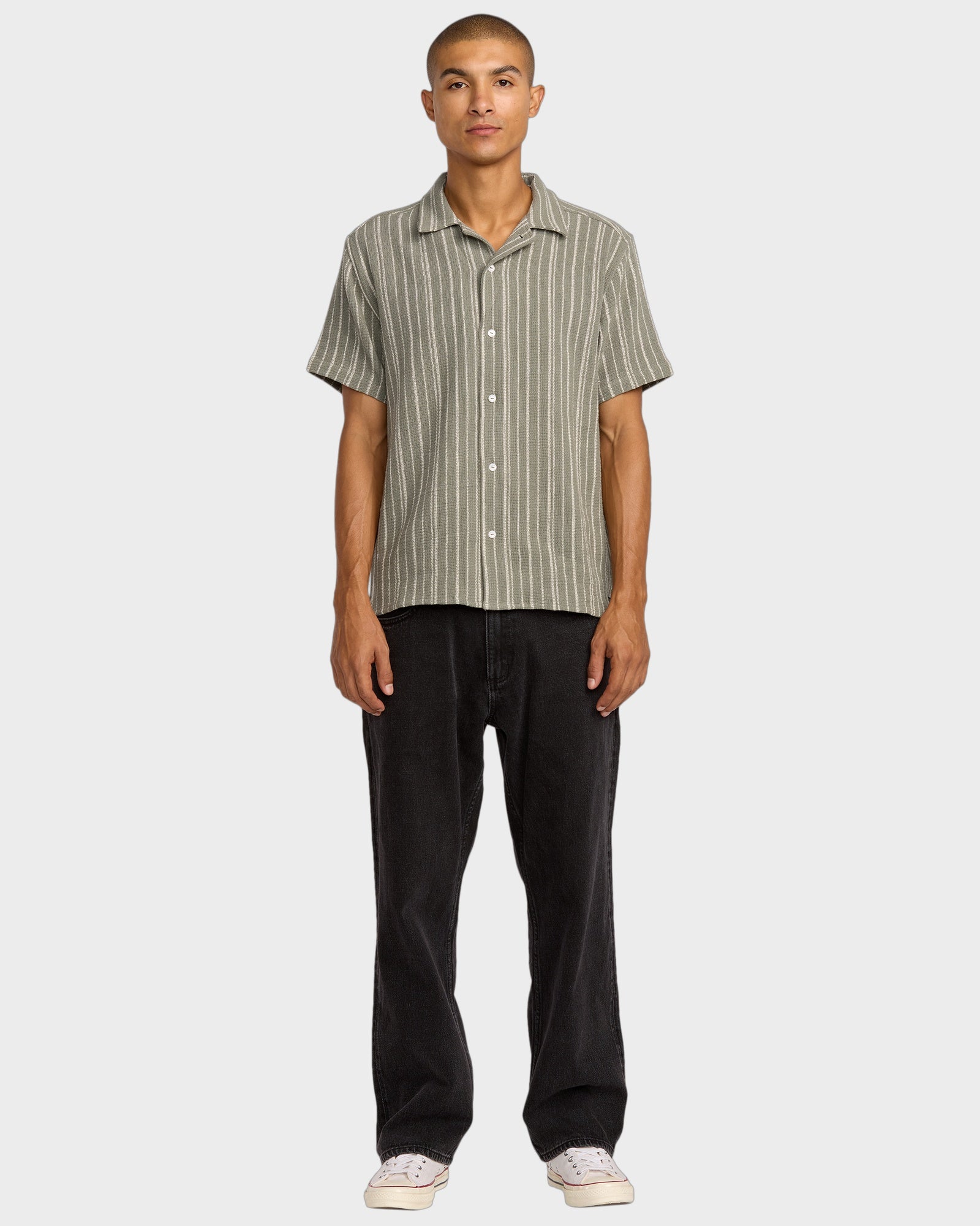 Mens Vacancy Stripe Short Sleeve Shirt