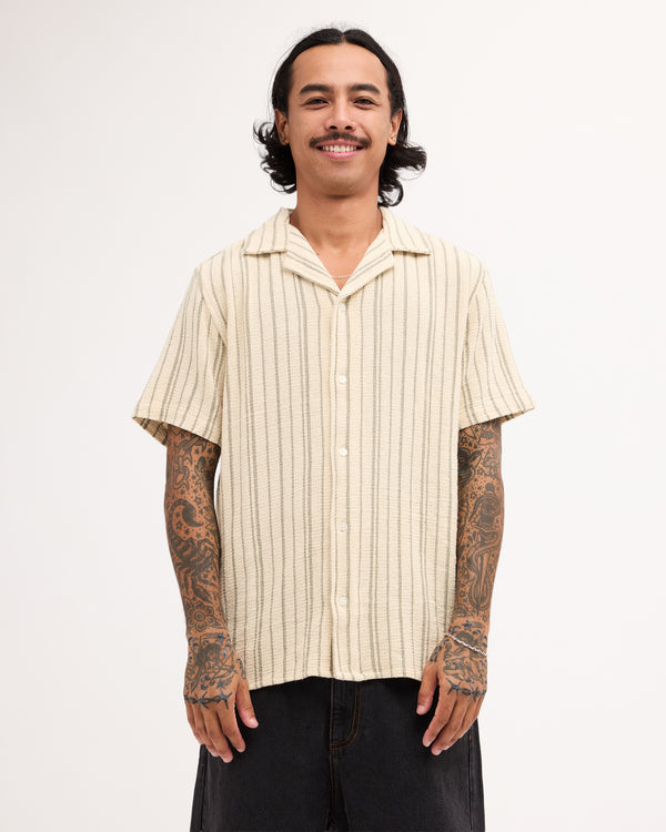 Mens Vacancy Stripe Short Sleeve Shirt