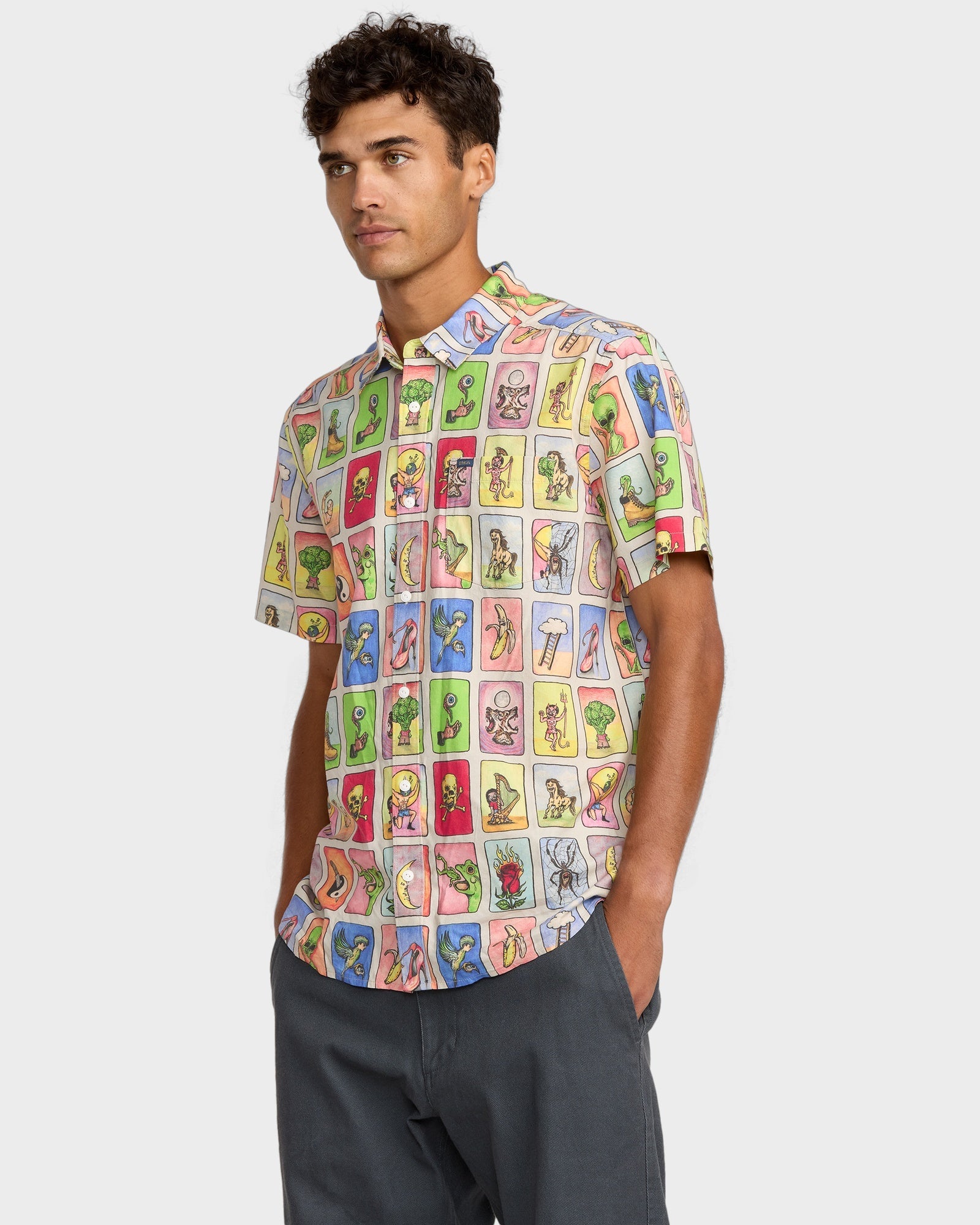 Mens Kevin Spanky Tarjeta Short Sleeve Shirt