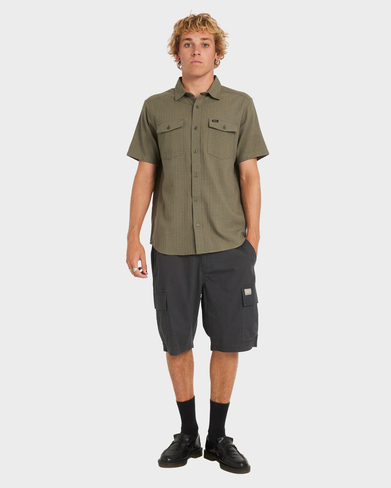 Mens Costa Plaid Short Sleeve Shirt