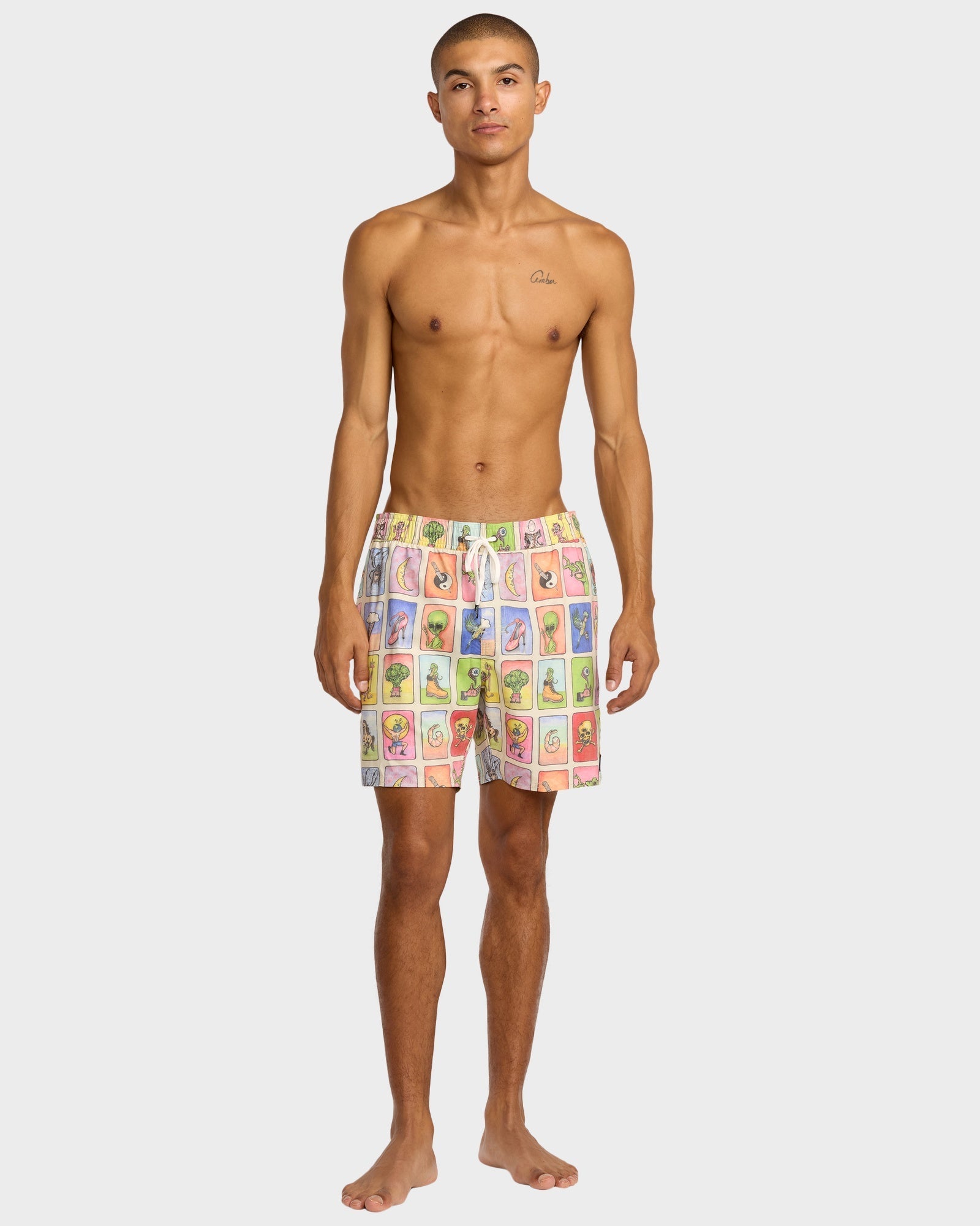 Mens Loteria Elastic 17" Swim Shorts