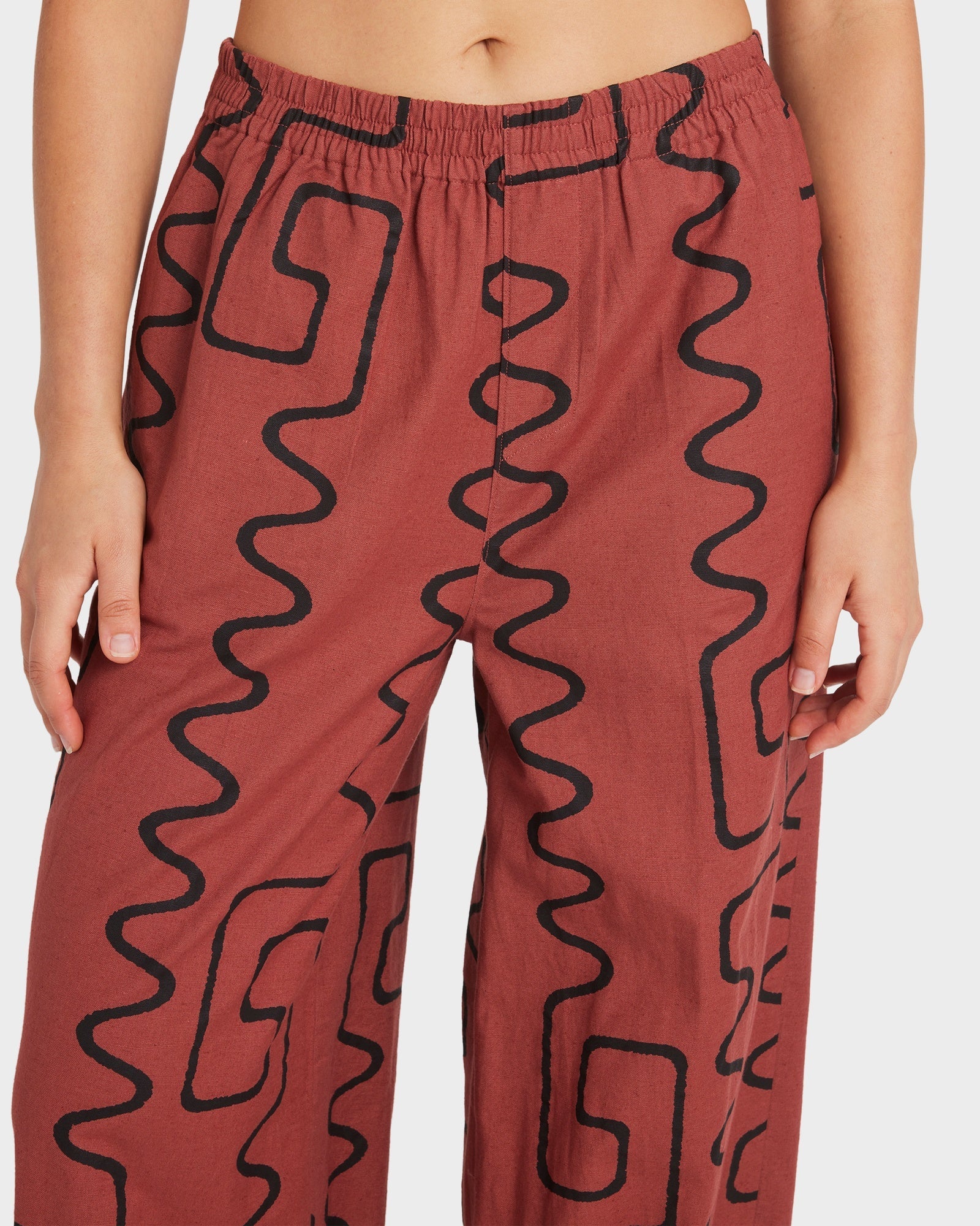 Womens Farlow Elastic Linen Pants