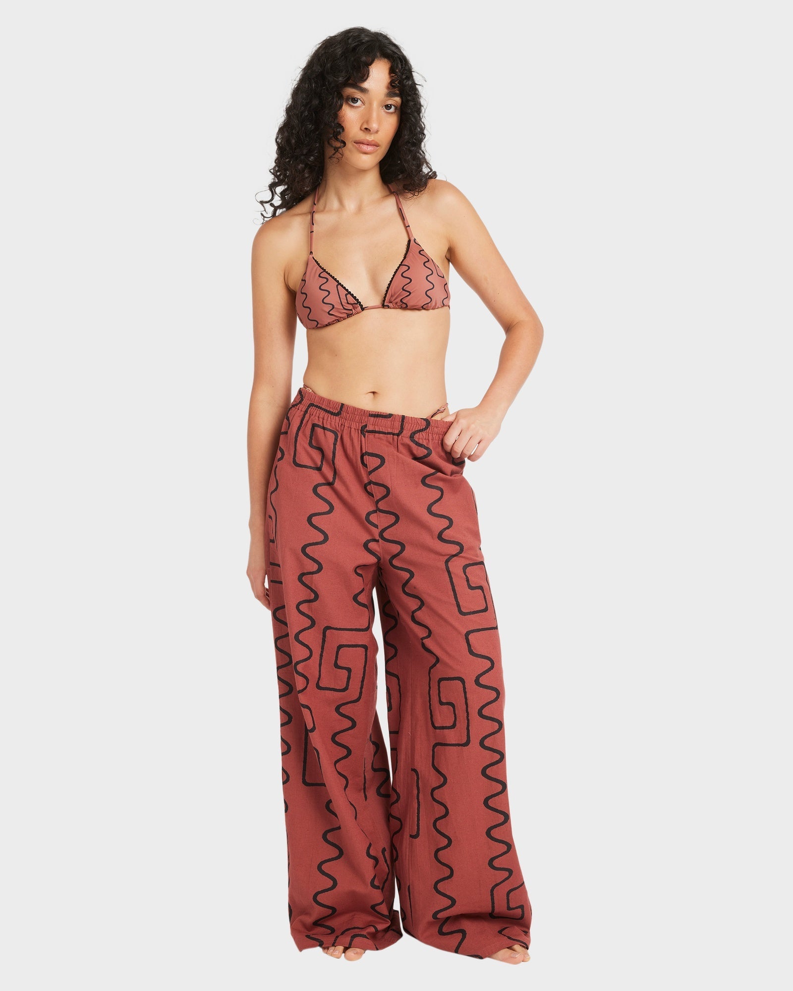 Womens Farlow Elastic Linen Pants
