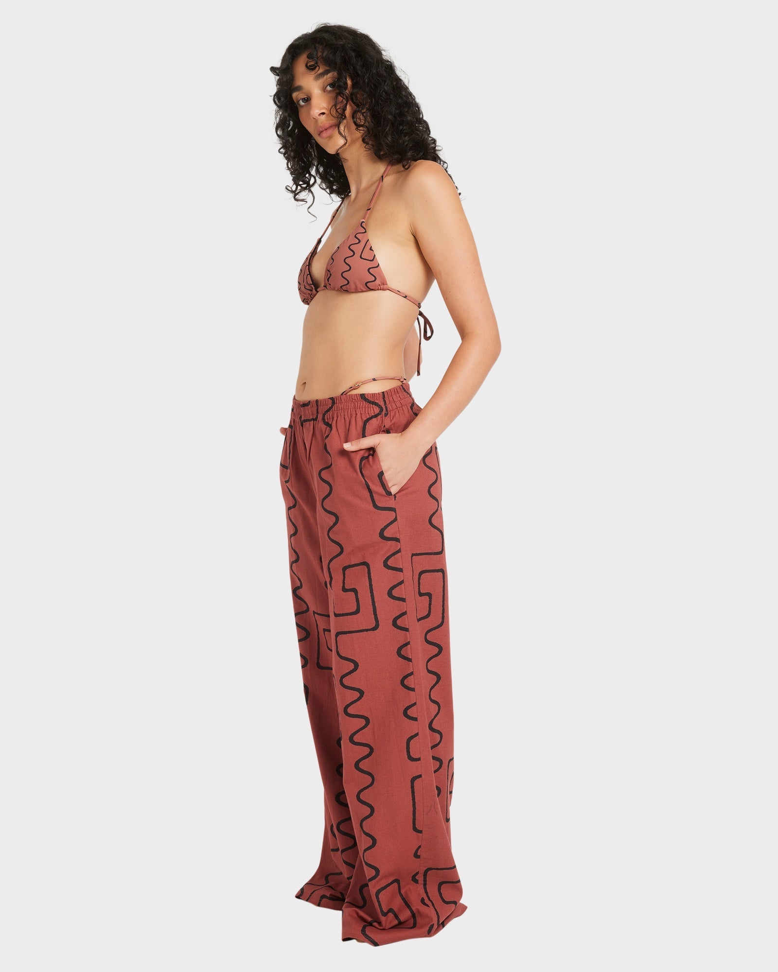 Womens Farlow Elastic Linen Pants