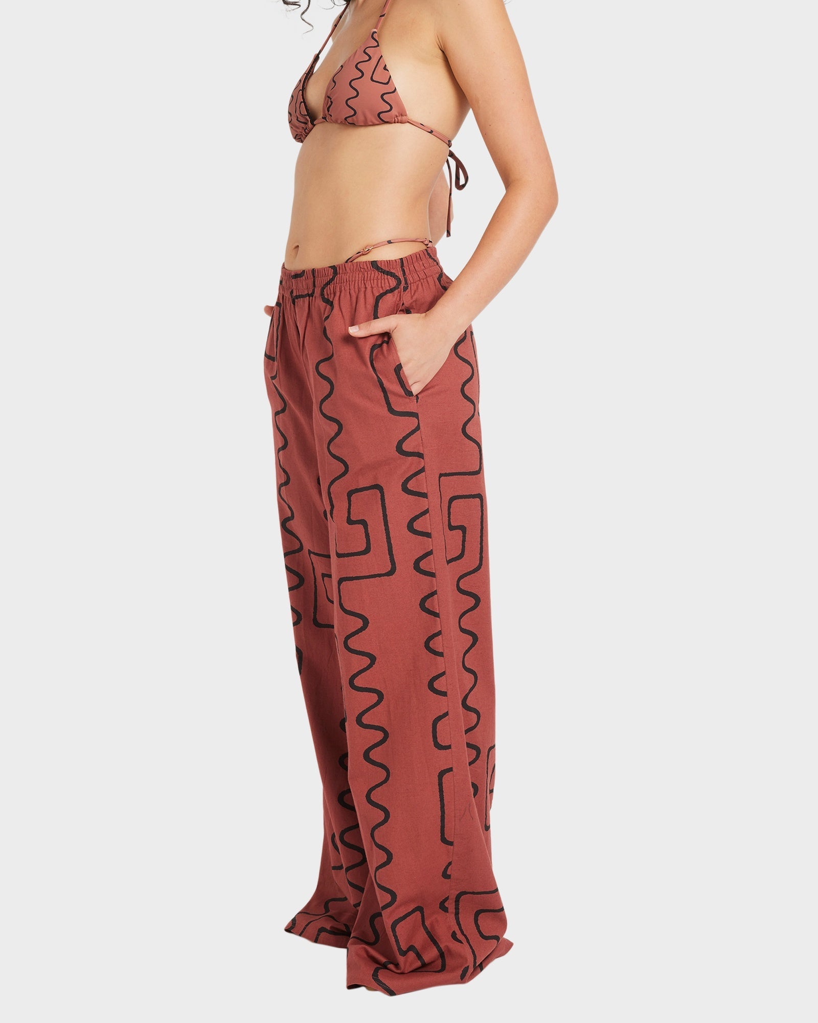 Womens Farlow Elastic Linen Pants