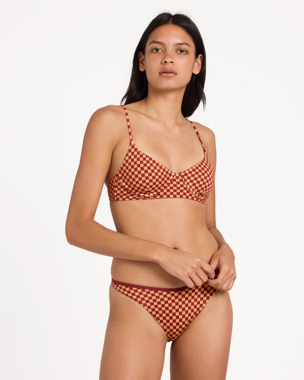 Womens Reverberation 90s Longline Bikini Top