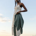 Womens Blurred Ditsy Gathered Midi