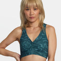 Womens Gathered Front Mid Support Bra