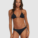 Womens Solid Halter Triangle Bikini Top