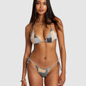 Womens Patchwork Slide Tri Bikini Top