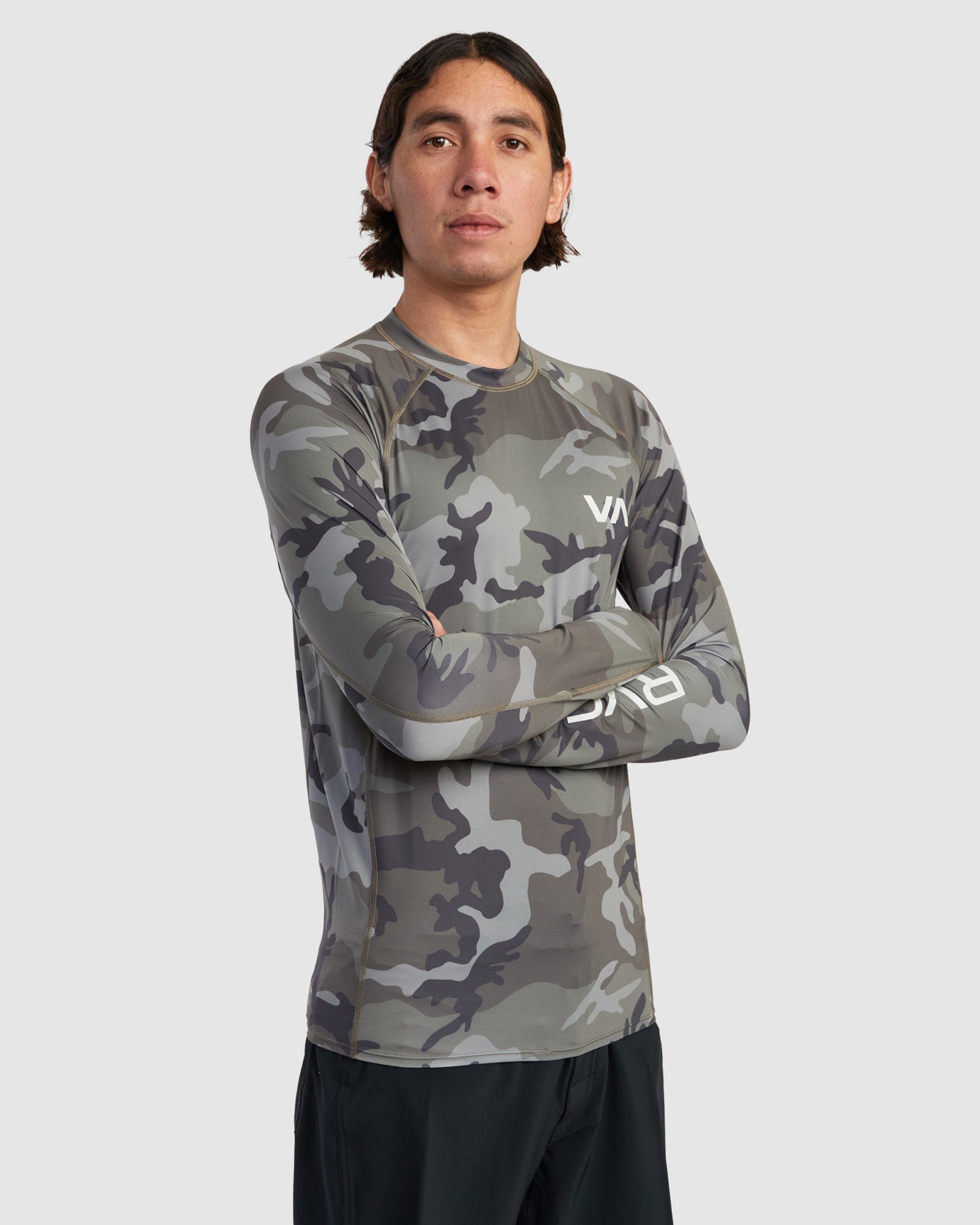 Mens RVCA Long Sleeve Rash Vest