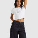 Womens Chainmail Denim Shorts