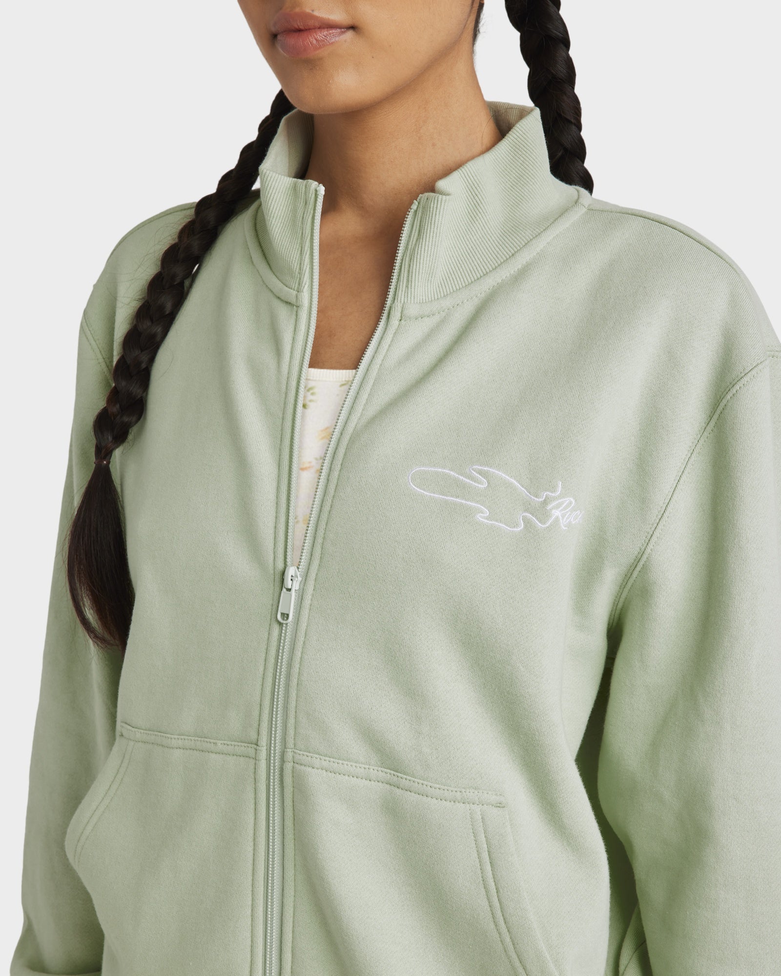 Womens Matcha Zip Thru Fleece Jacket