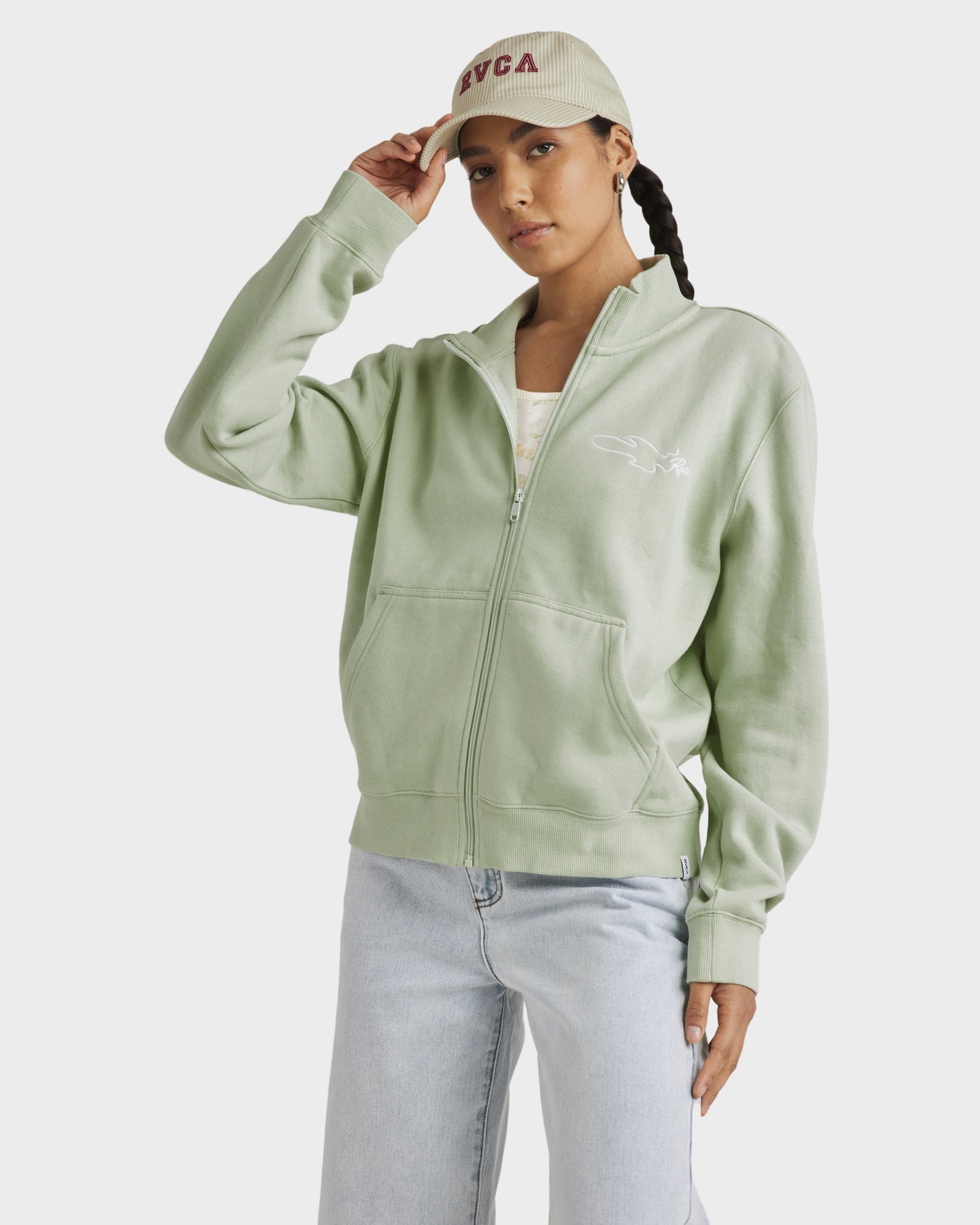 Womens Matcha Zip Thru Fleece Jacket