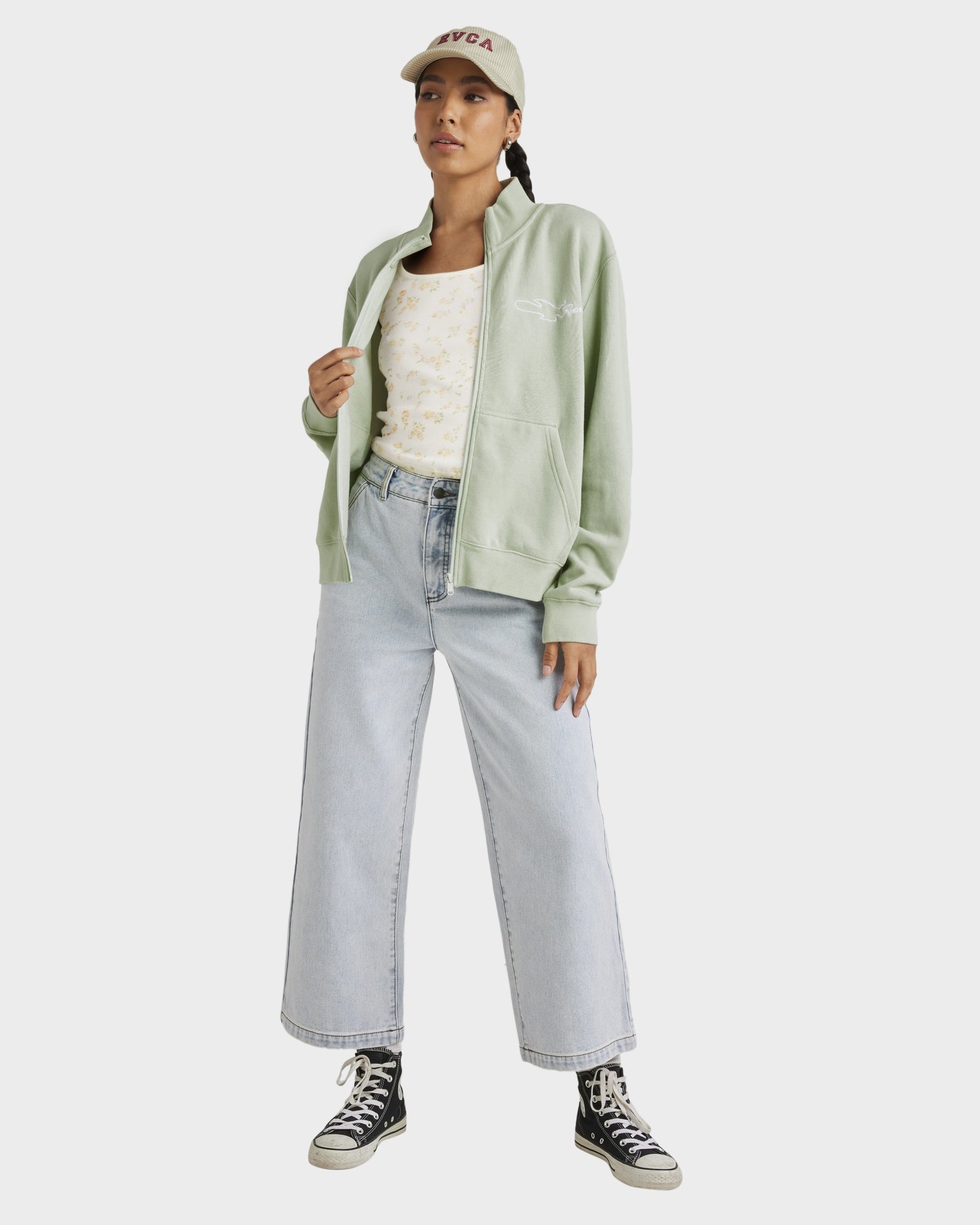 Womens Matcha Zip Thru Fleece Jacket