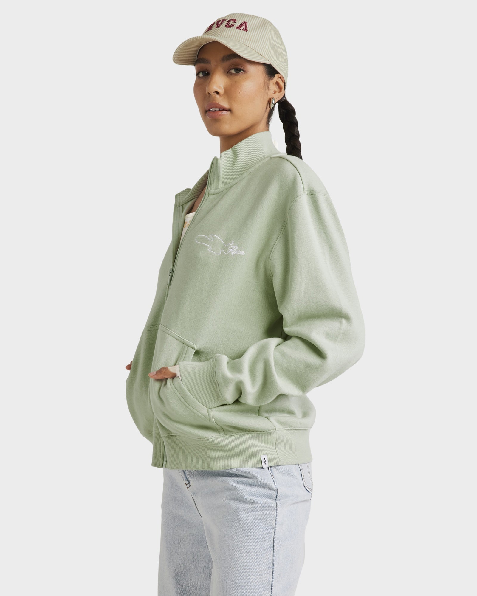 Womens Matcha Zip Thru Fleece Jacket