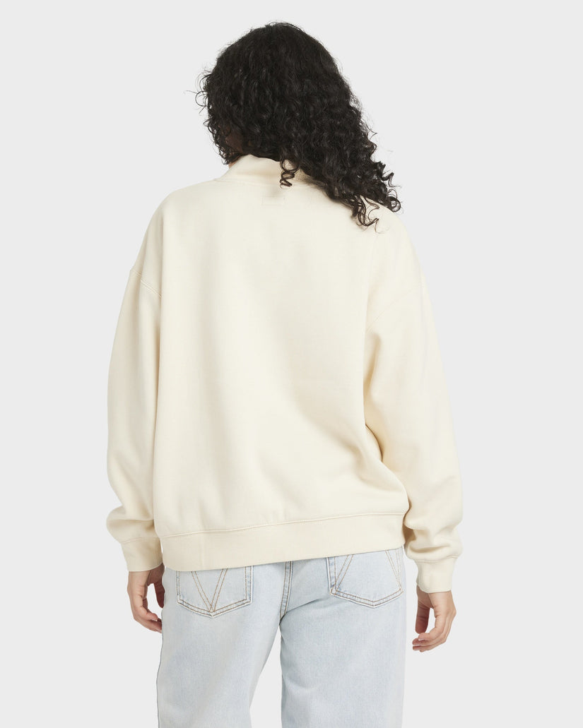 Womens RVCA 1/4 Zip Fleece Pullover Sweatshirt
