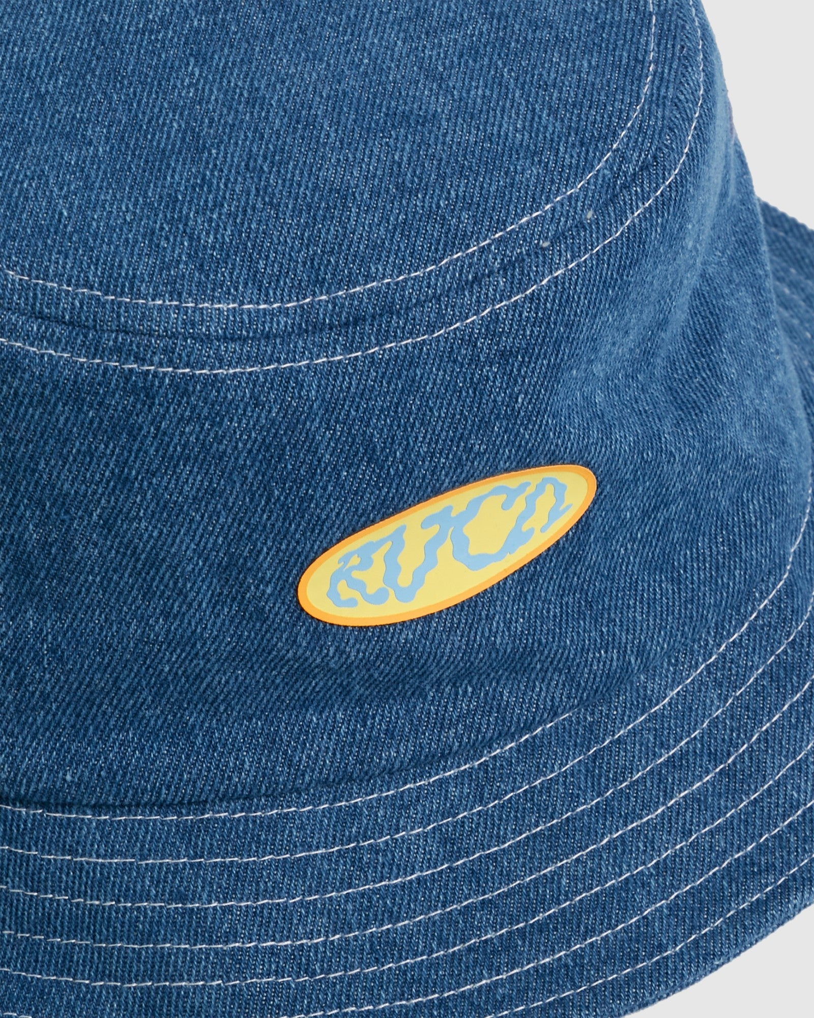 Womens Distort Denim Bucket Hat