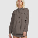 Womens Twill Shacket