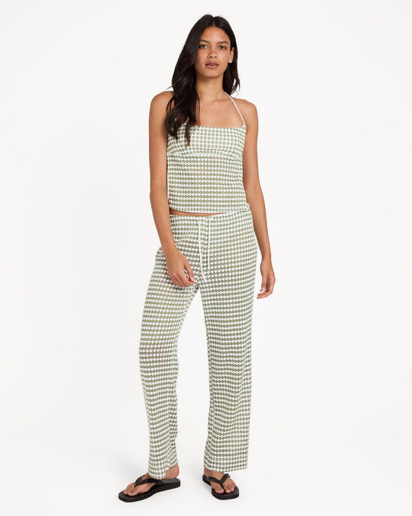 Womens Diamond Crochet Holiday Knit Pants