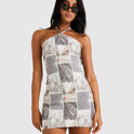 Womens Kyoto Halter Mini Dress
