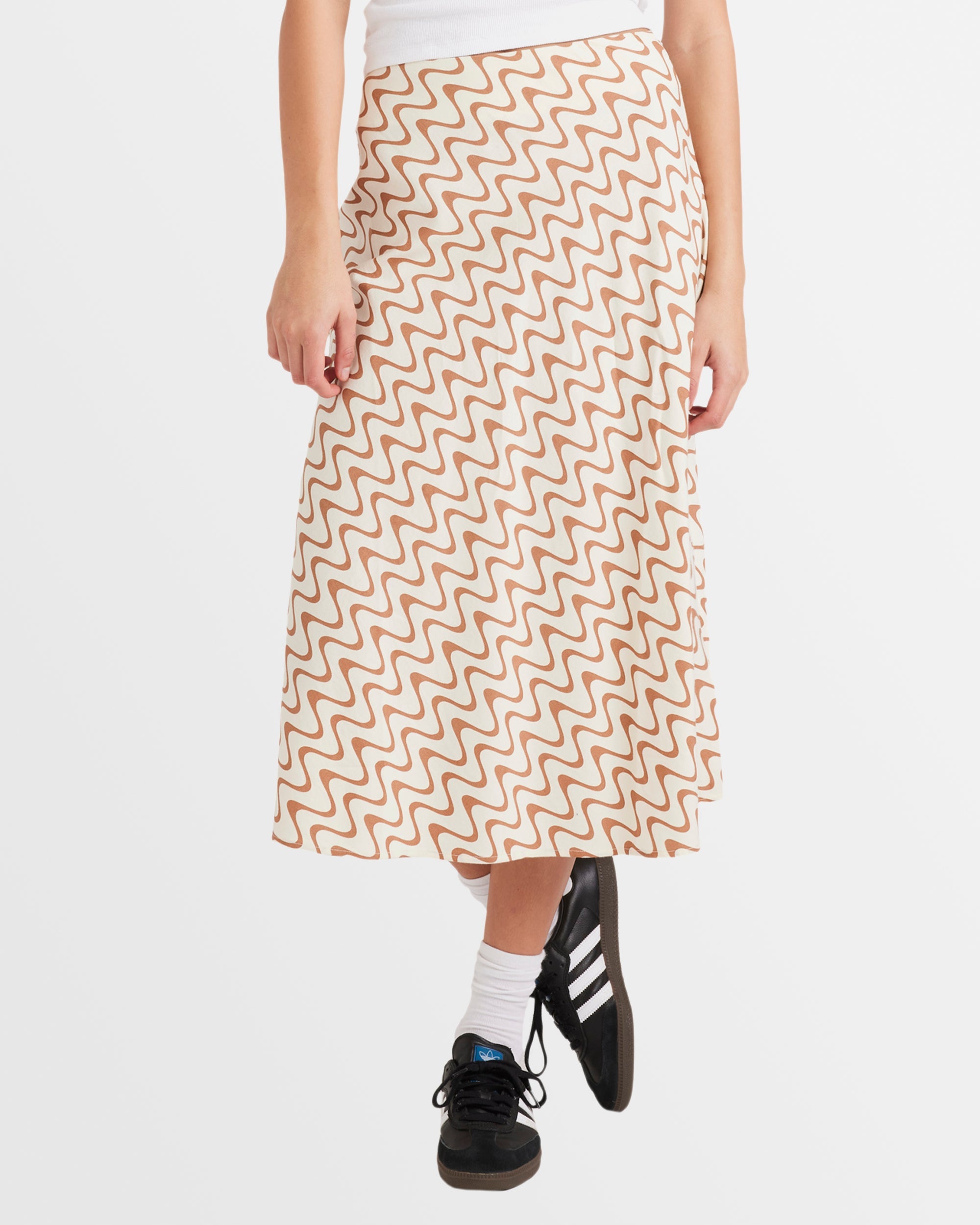 Womens Mod Waves Annika Midi Skirt