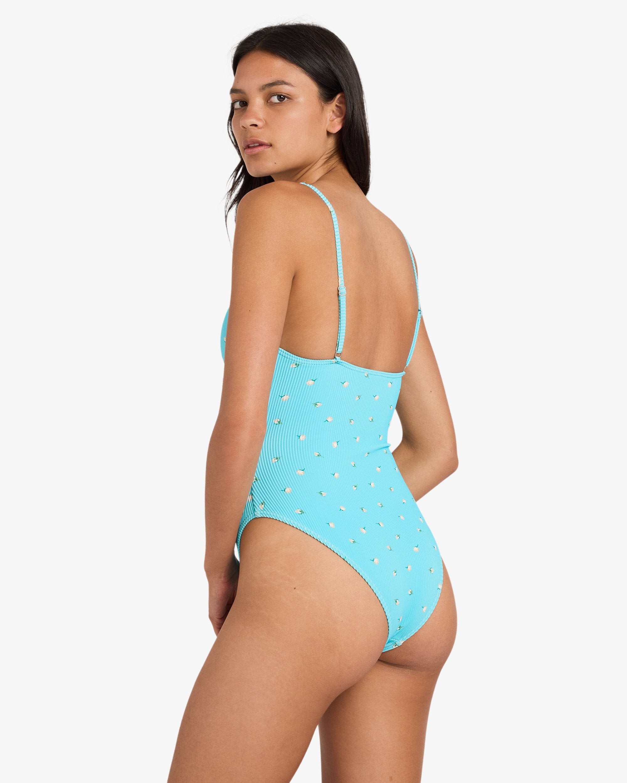 Womens Rose Bud One Piece Swimsuit