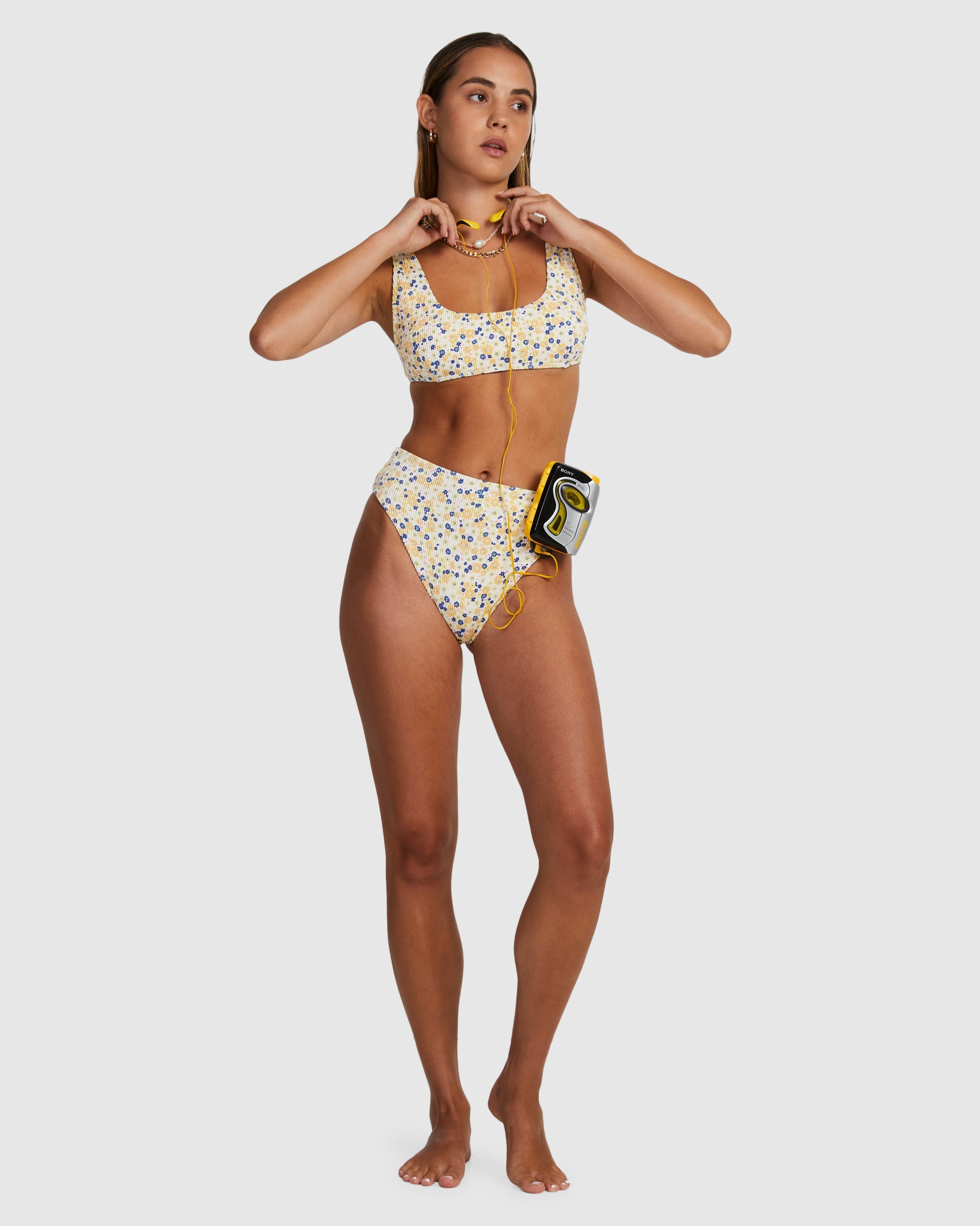 Womens Ground Cover Scooped Bralette Bikini Top